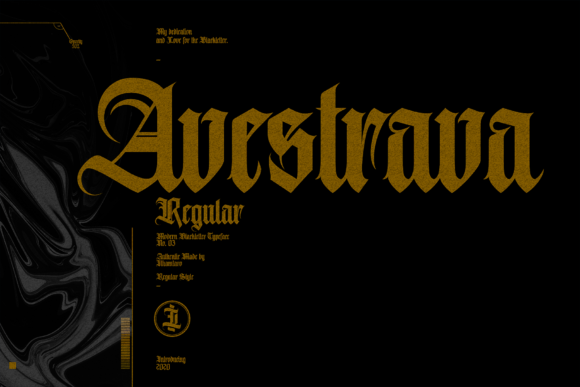 Avestrava: A Bold Blackletter Font for Marketers and Designers