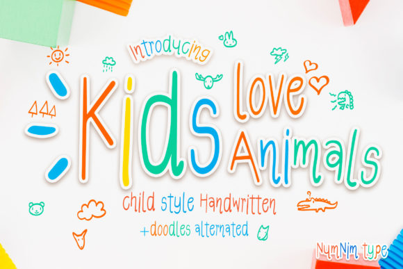 Kids Love Animals Font Adds Joy to Kids-Focused Web Designs