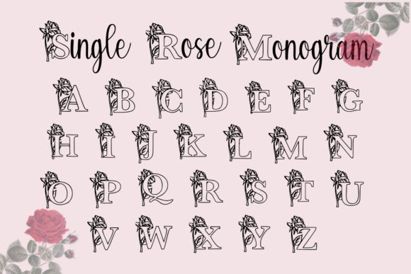 Single Rose Monogram Font: A Charming Addition to Your Craft Projects