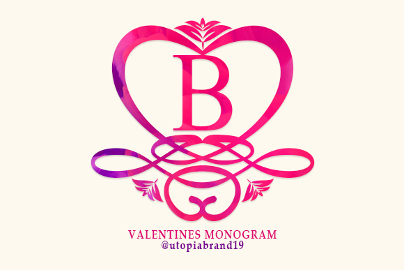 Valentines Monogram Font for Editorial Design and Wedding Invitations